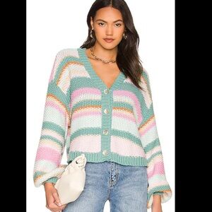 Show Me Your Mumu Good Karma Long Cardi – Sherbert Stripe – Size M – NWT